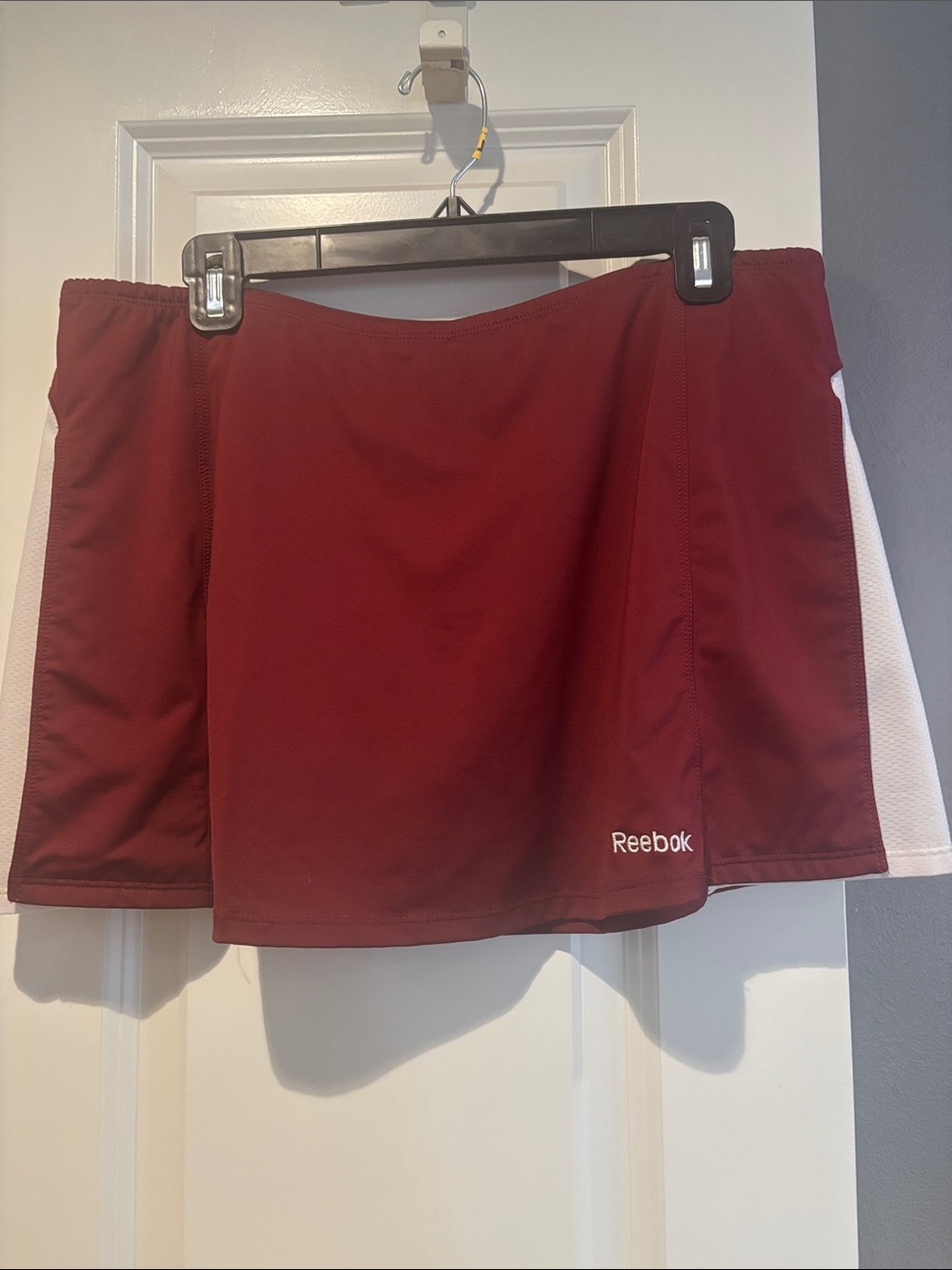 Reebok Maroon Athletic Skort with White Side Panels